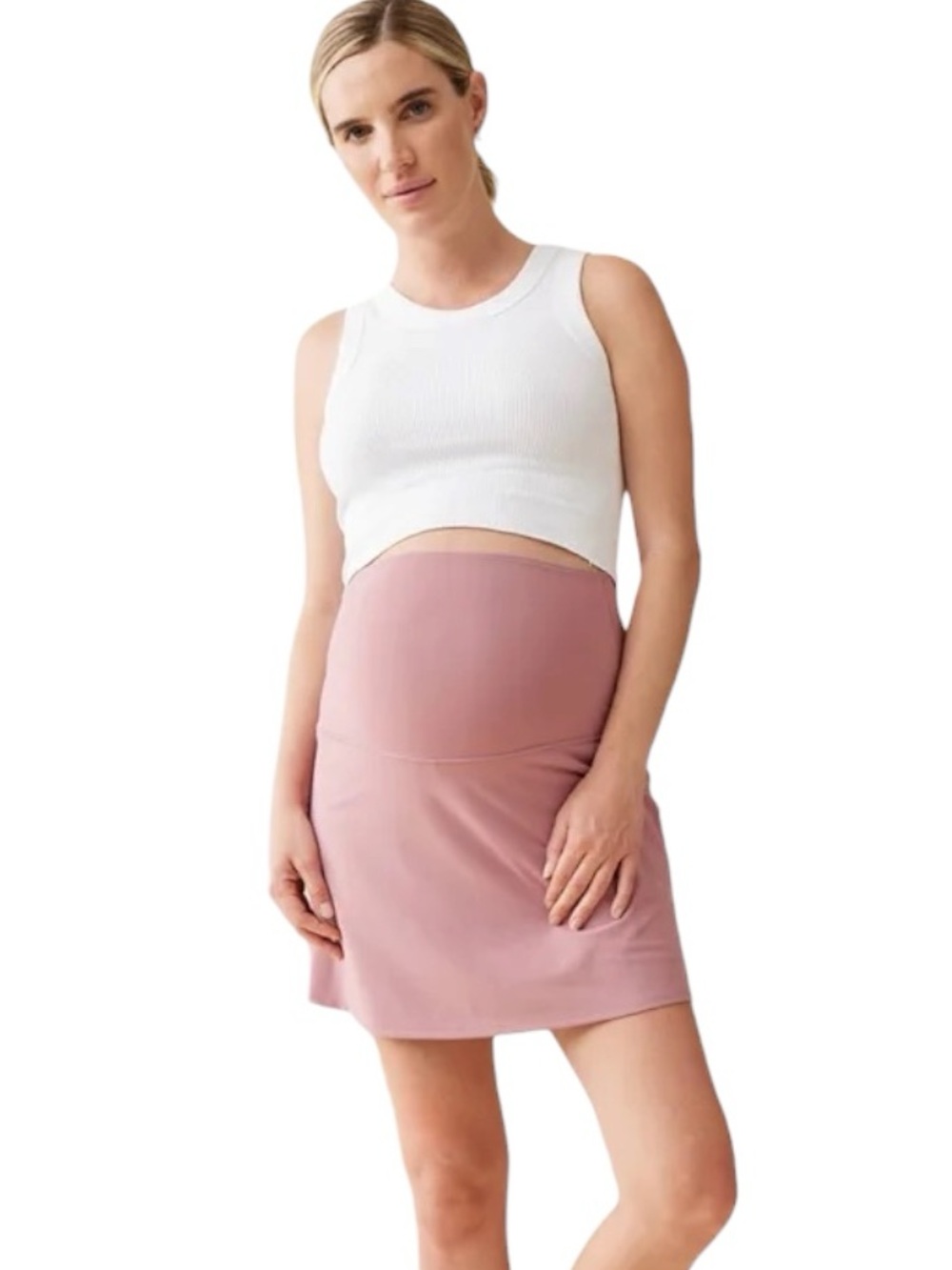 Ingrid & Isabel Maternity Skort in Dusty Rose Pink size women’s large